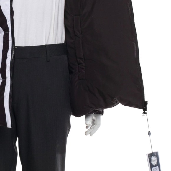 Colmar Reversible Down Puffer Jacket Large Black White Graphic Print Hooded NWT - Picture 3 of 15